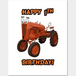 Happy 11th birthday tractor design Posters and Art